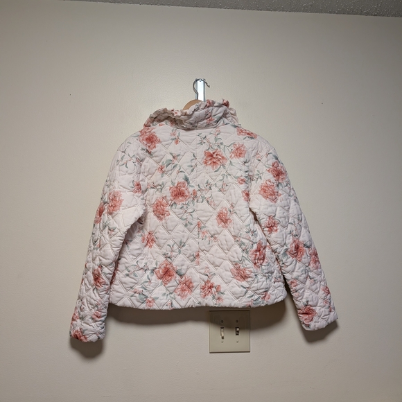 Storia Women’s Large Floral Quilted Jacket Pink Ivory - Picture 4 of 5